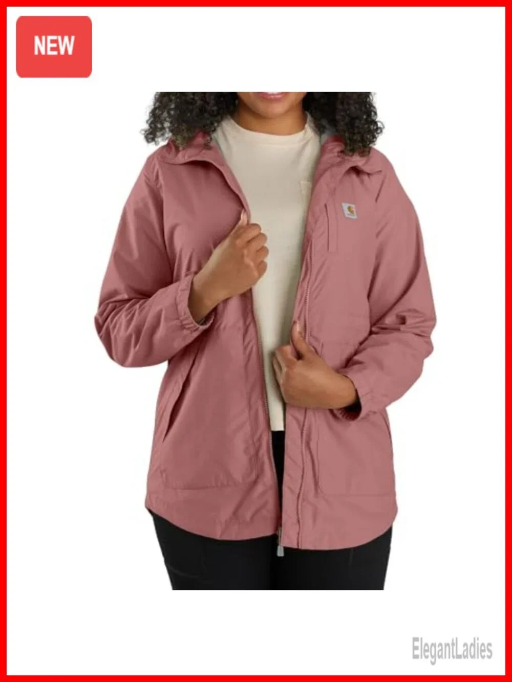 Women's Water Resistant Anorak Coat with Hood for Wind & Rain